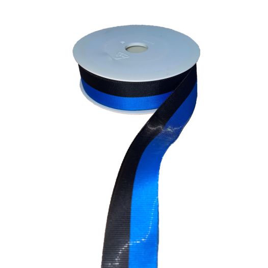 Lint blauw zwart 25mm | Per meter