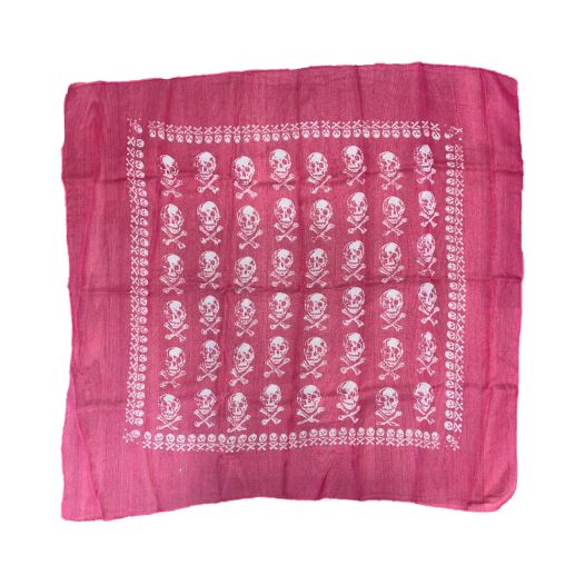 Piratenbandana roze skull en bones