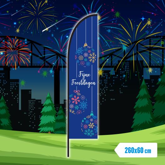 Banner Fijne feestdagen medium 310cm hoog