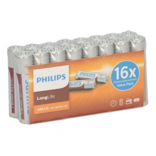 Batterij AAA Longlife PHILIPS | 16 stuks