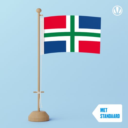 Tafelvlag Groningen 10x15cm | met standaard