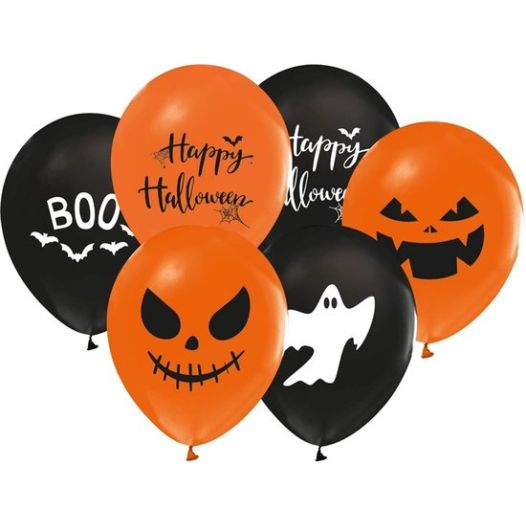 Halloween ballonnen Happy pompoen | 8 stuks