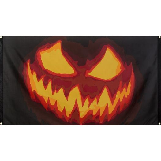 Halloween vlag Creepy Pompoen 90x150