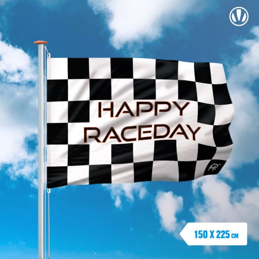 Vlag Happy Raceday 150x225cm