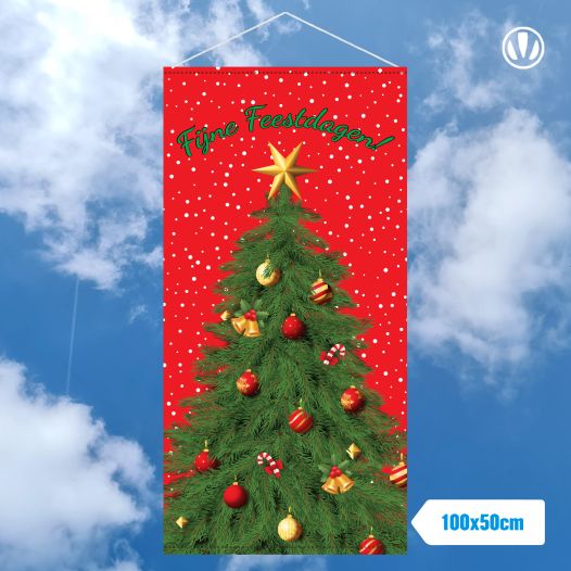 Kerstboom Banner 100x50cm