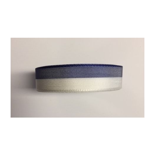 Medaille lint wit blauw 25mm | Per meter