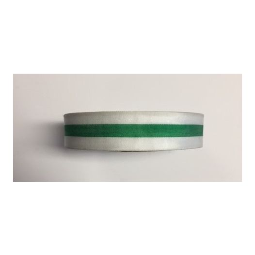 Lint wit groen 25mm | Per meter