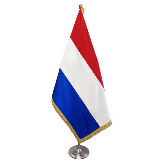 Luxe Nederlandse vlag puur zijde | gouden franjes