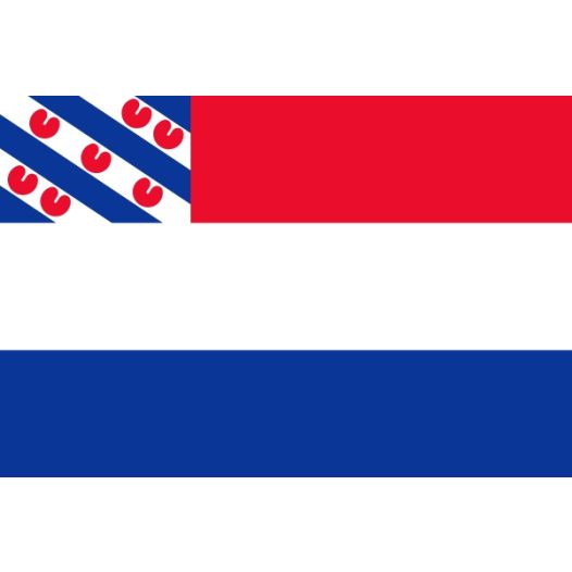 Vlag Nederland met inzet Friese vlag 120x180cm