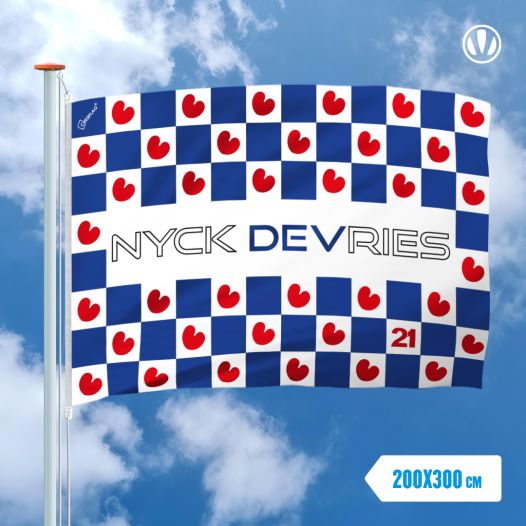 Nyck de Vries vlag 200x300cm