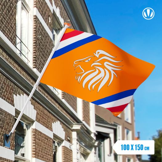 Oranje vlag met leeuw 100x150cm