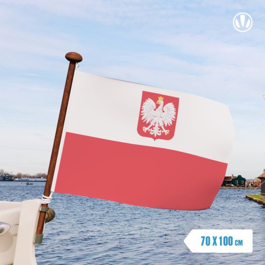 Vlag Polen met Wapen 70x100cm