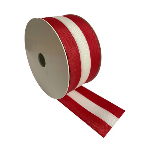 Breed lint rood wit rood 5cm breed 25 meter lang