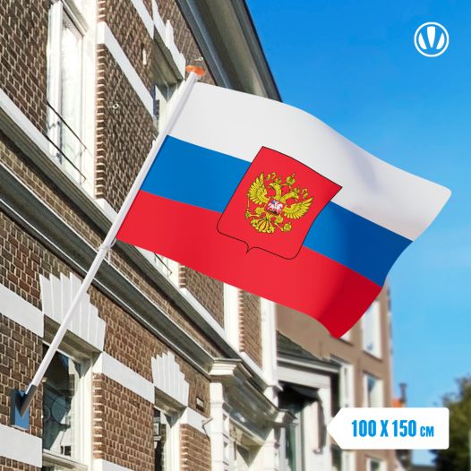 Vlag Rusland met Wapen 100x150cm