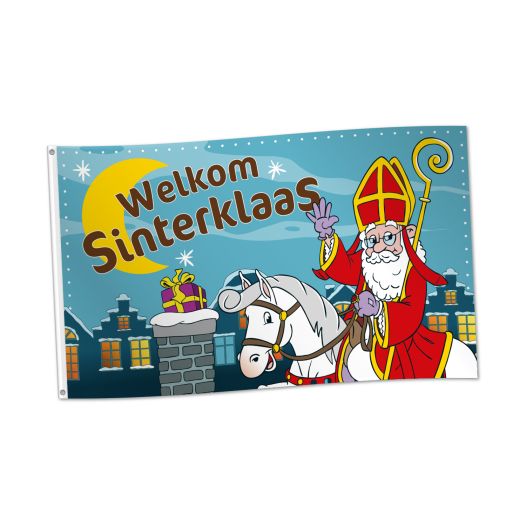 Sinterklaas vlag Welkom 90x150cm