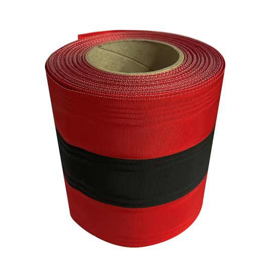 Sjerp lint rood zwart rood 11cm breed | Per meter