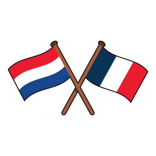 Sticker Franse en Nederlandse vlag