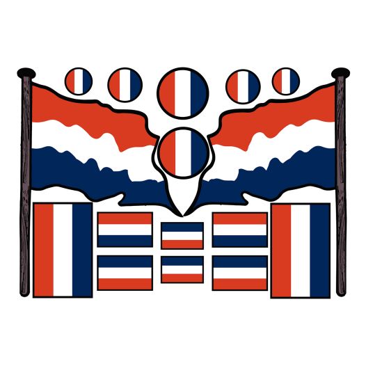 Stickers Nederlandse vlag 16 stuks