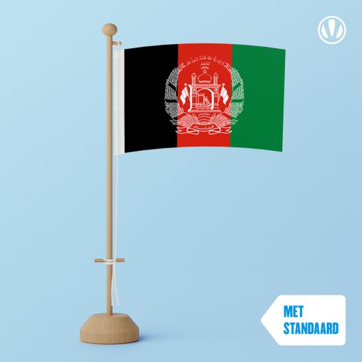 Tafelvlag Afghanistan 10x15cm | met standaard