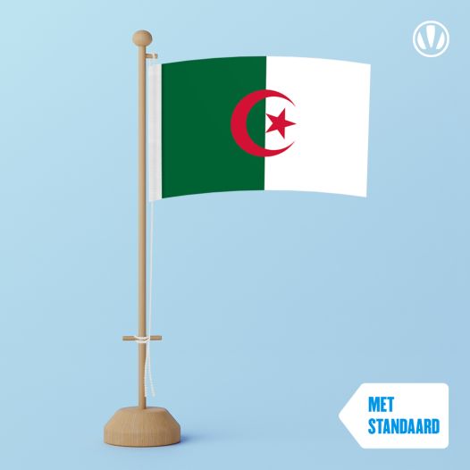 Tafelvlag Algerije 10x15cm | met standaard