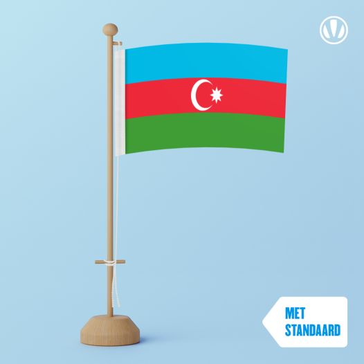 Tafelvlag Azerbeidzjan 10x15cm | met standaard