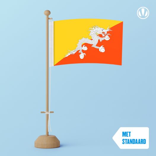 Tafelvlag Bhutan 10x15cm | met standaard