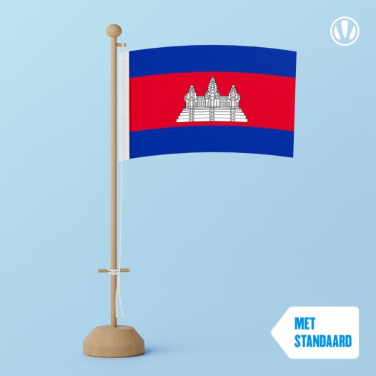 Tafelvlag Cambodja 10x15cm | met standaard