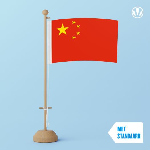 Tafelvlag China 10x15cm | met standaard