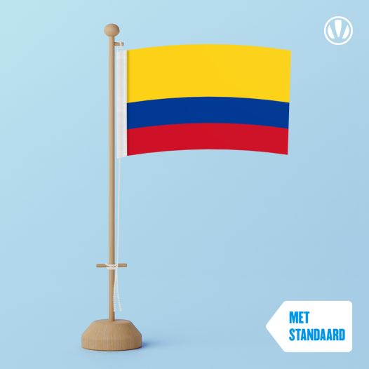 Tafelvlag Colombia 10x15cm | met standaard