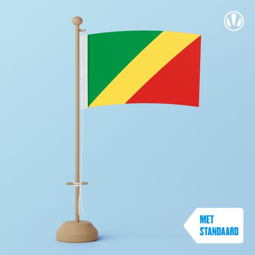 Tafelvlag Congo-Brazzaville 10x15cm | met standaard