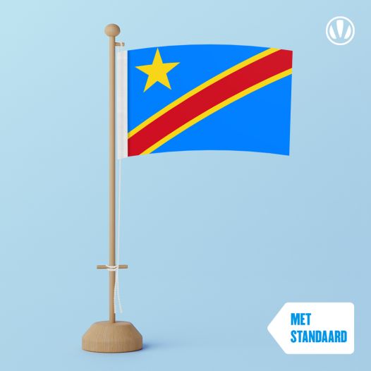 Tafelvlag Congo-Kinshasa 10x15cm | met standaard