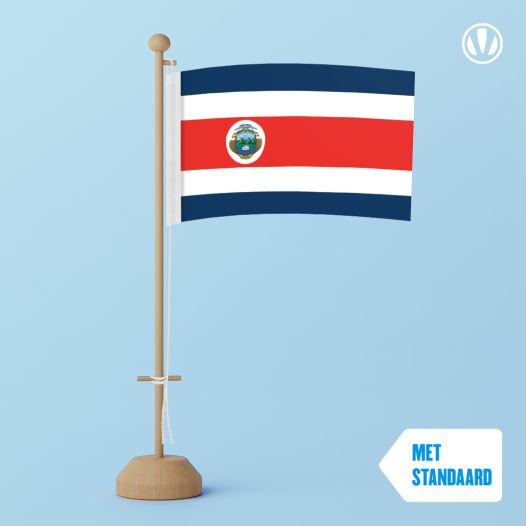 Tafelvlag Costa Rica 10x15cm | met standaard