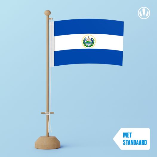 Tafelvlag El Salvador 10x15cm | met standaard