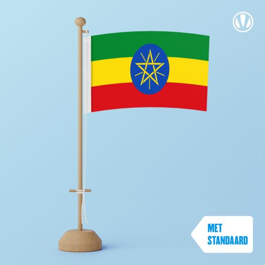 Tafelvlag Ethiopie 10x15cm | met standaard