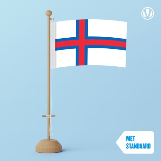 Tafelvlag Faeroer Eilanden 10x15cm | met standaard