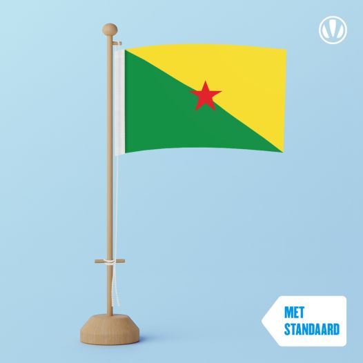 Tafelvlag Frans-Guyana 10x15cm | met standaard