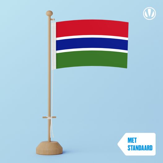 Tafelvlag Gambia 10x15cm | met standaard