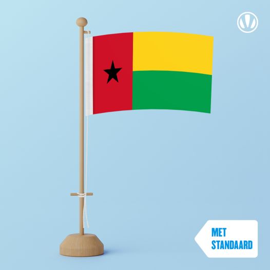 Tafelvlag Guinee-Bissau 10x15cm | met standaard