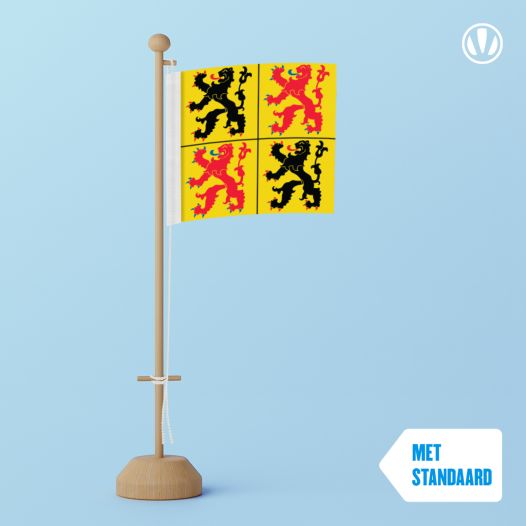 Tafelvlag Henegouwen 10x10cm met standaard