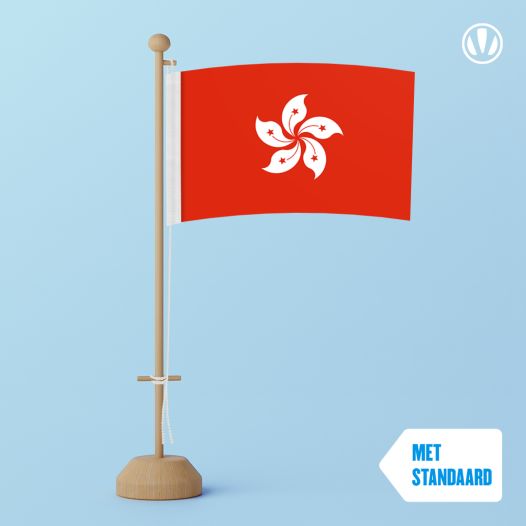 Tafelvlag Hong Kong 10x15cm | met standaard