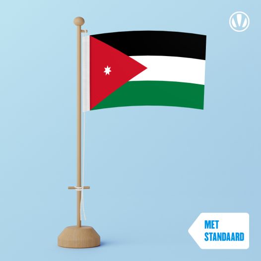 Tafelvlag Jordanie 10x15cm | met standaard