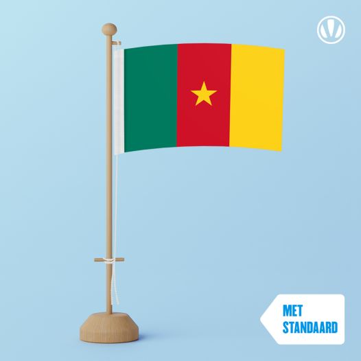 Tafelvlag Kameroen 10x15cm | met standaard