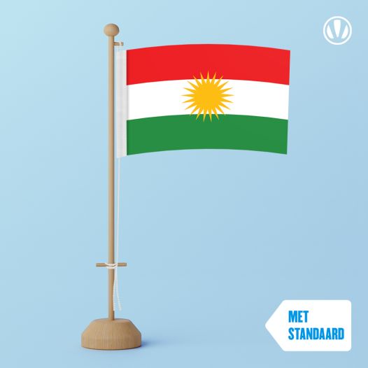 Tafelvlag Koerdistan 10x15cm | met standaard