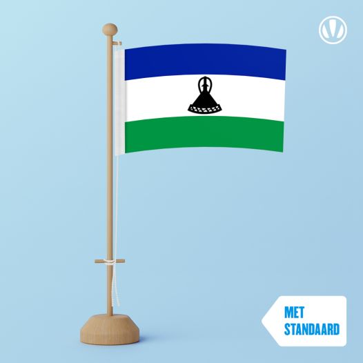 Tafelvlag Lesotho 10x15cm | met standaard