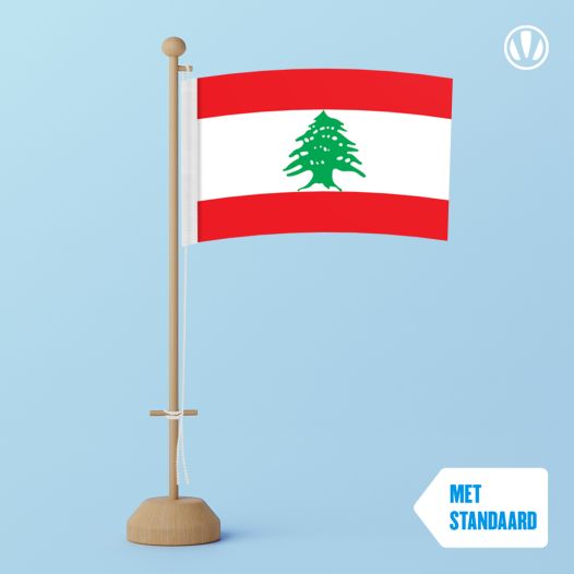 Tafelvlag Libanon 10x15cm | met standaard