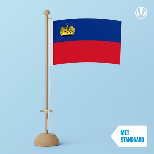 Tafelvlag Liechtenstein 10x15cm | met standaard