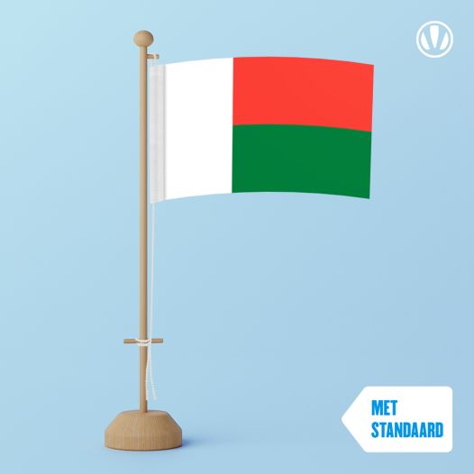 Tafelvlag Madagaskar 10x15cm | met standaard