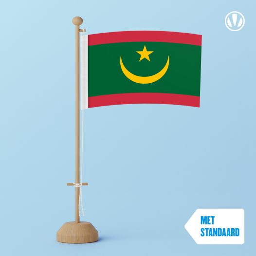 Tafelvlag Mauritanie 10x15cm | met standaard