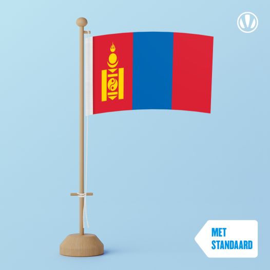 Tafelvlag Mongolie 10x15cm | met standaard