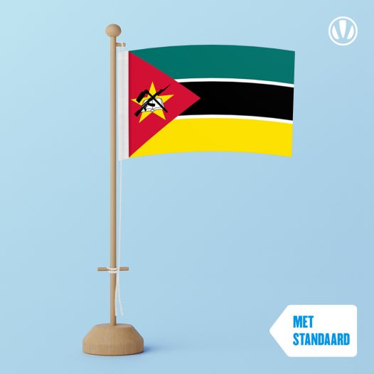 Tafelvlag Mozambique 10x15cm | met standaard